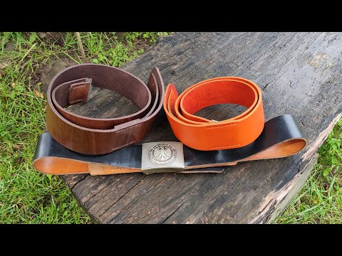Видео: Изготовление кожанного ремня Вермахта.#diy #leather