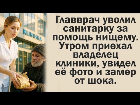 Видео: Главврач уволил санитарку за помощь нищему. Утром приехал владелец клиники, увидел её фото и замер..