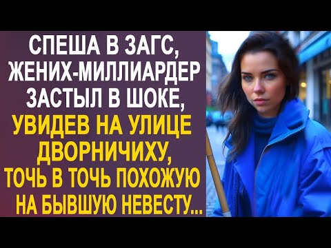 Видео: Спеша в ЗАГС, жених-миллиардер застыл в шоке, увидев дворничиху на улице, похожую на бывшую невесту.