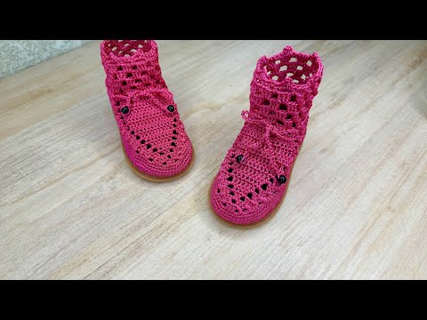 Видео: Балалар аяқ киімі.вязаный обувь