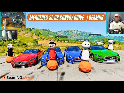Видео: За рулём Mercedes-Benz SL 63 4MATIC+ | Круиз с друзьями в BeamNG с Logitech G29