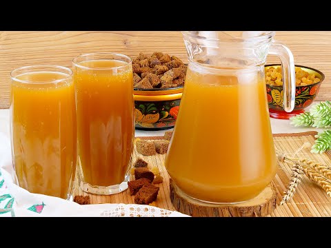 Видео: Вкусный Игристый Хлебный Квас на ржаной закваске! 🍺 Освежающий, кисло-сладкий, резкий домашний квас!