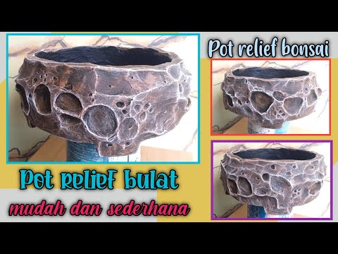 Видео: Простой круглый рельефный горшок |  Горшок для рельефа камня