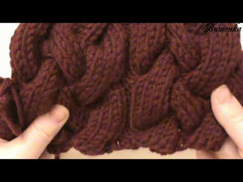 Видео: Вязание спицами объемного узора КОСЫ