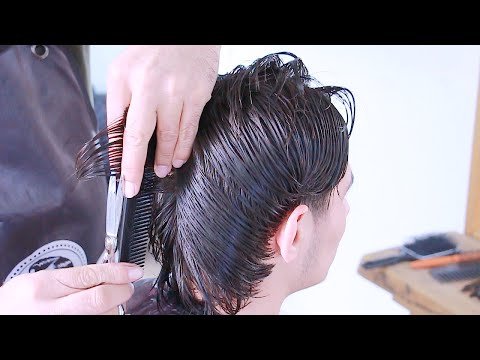Видео: мужская стрижка ножницами | asmr barber Элнар, урок по прическе
