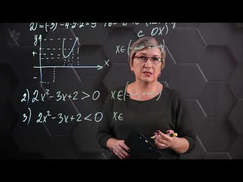 Видео: Решение квадратных неравенств графическим методом, если дискриминант меньше нуля. 8 класс.