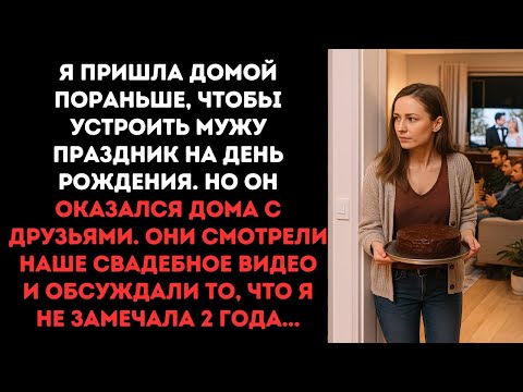 Видео: Я пришла домой пораньше, чтобы устроить мужу праздник. Он был дома с друзьями, смотря наше свадебное