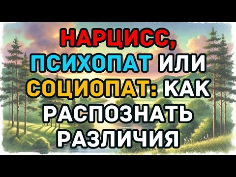 Видео: Нарцисс, психопат или социопат  как распознать различия
