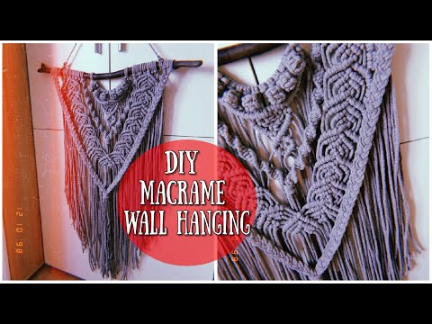 Видео: DIY Tutorial Macrame Wall Hanging\\Панно макраме мастер-класс!