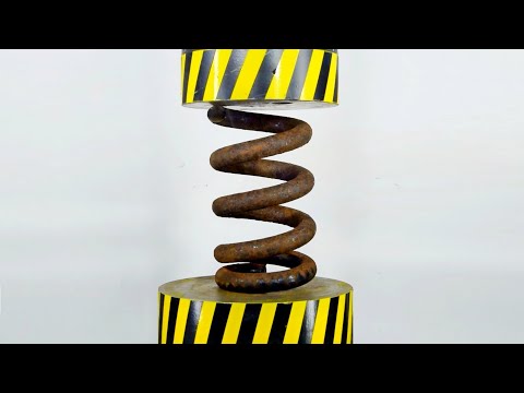 Видео: 500 ТОННЫЙ ГИДРАВЛИЧЕСКИЙ ПРЕСС ПРОТИВ ОГРОМНОЙ ПРУЖИНЫ