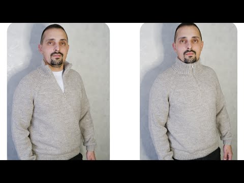 Видео: 🔥СВИТЕР НА МОЛНИИ🔥Мужской или женский 😍😍😍 Реглан сверху вниз. ПОПЕЛЬНЫЙ МАСТЕР КЛАСС. Рынашко.