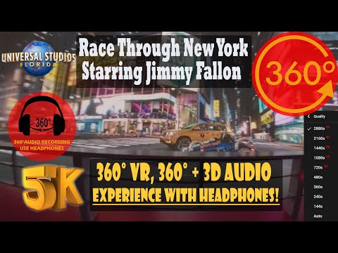 Видео: Гонка по Нью-Йорку с Джимми Фэллоном в главной роли — Universal Studios Florida [5K 360° | 360° +...