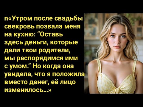 Видео: «На утро после свадьбы свекровь сказала: “Деньги от родителей — сюда!” Но мои слова заставили её ...
