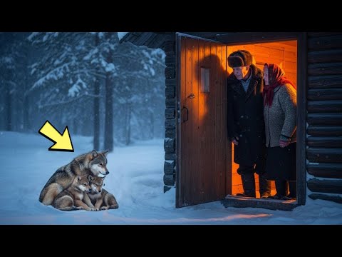 Видео: Волчица с двумя детёнышами упала в обморок перед хижиной. Пожилая пара перевернула мир.