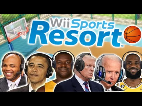 Видео: Президенты США играют в баскетбол на Wii Sports. 4 фута. Леброн, Шак и Чарльз Баркли