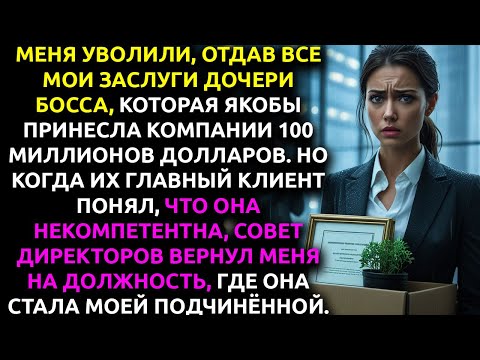 Видео: МЕНЯ уволили, отдав мои заслуги ДОЧЕРИ босса. В тот же день мне ПОЗВОНИЛ совет директоров.