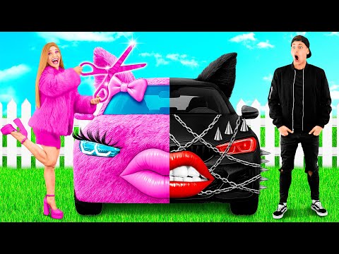 Видео: Розовая машина vs Черная машина Челлендж | Смешные Моменты от 4Teen Challenge