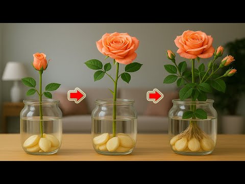 Видео: Всего лишь чеснок! Ветки роз внезапно укореняются и дают почки за одну ночь!
