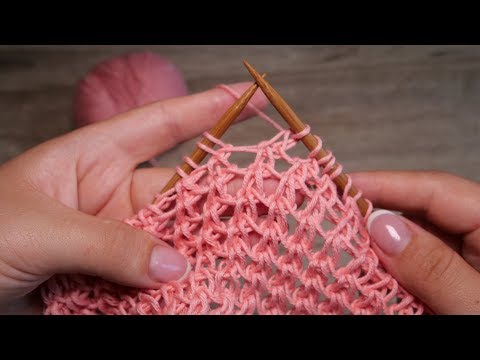 Видео: Необычная сетка спицами | Mesh Knitting Pattern