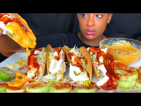 Видео: ASMR MUKBANG ХРУСТЯЩИЕ ТАКОС + ОСТРЫЙ СЫРНЫЙ СОУС ПОЕДАЮЩИЕ ЗВУКИ НЕ ГОВОРЯТ 먹방 ПОЕДАЮЩЕЕ ШОУ