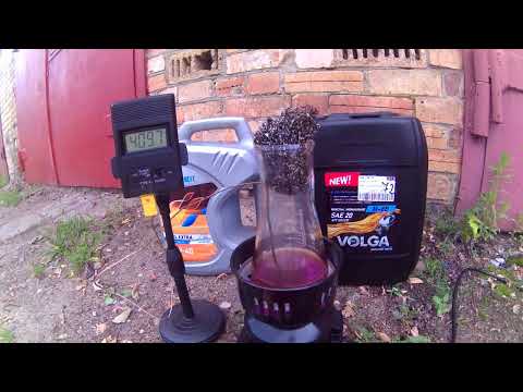 Видео: прожарка/проварка смеси Газпромнефть Diesel Extra 15W-40 и Волга-Ойл М8В 1:1