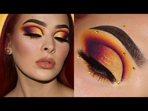 Видео: Фантазия на закате со стразами | Урок макияжа