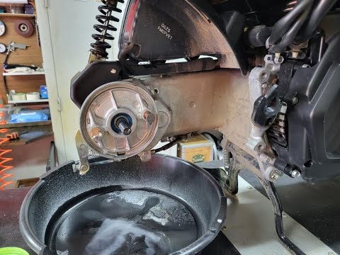 Видео: смазка механизма заднего тормоза скутера Yamaha JOG AY 01