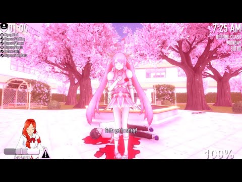 Видео: Миюки хулиганит в школе. Yandere Simulator