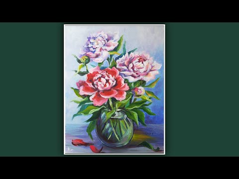 Видео: КАК НАРИСОВАТЬ БУКЕТ ПИОНОВ АКРИЛОМ. РИСУЕМ ПИОНЫ. ПОЭТАПНОЕ РИСОВАНИЕ//PAINT THEM WITH ACRYLIC