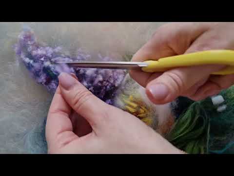 Видео: Работа над картиной шерстью, окончательное оформление.