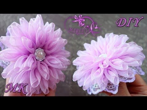 Видео: Пышные банты из органзы. Лепесток с завитком. Organza Bows DIY