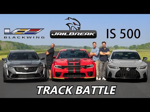 Видео: Dodge Charger 2022 Jailbreak против CT5-V Blackwing против Lexus IS 500 // С Крисом Харрисом + DR...