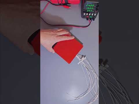 Видео: Силиконовый нагреватель 130х130 мм 24 В 160°С#нагреватель#производство#технологии