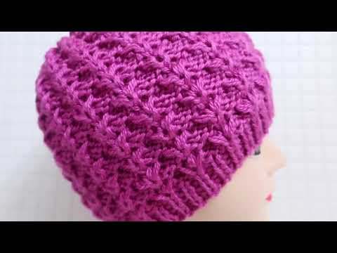 Видео: Мастер класс простая шапка спицами с красивым узором и интересной резинкой.