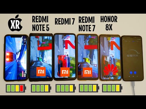 Видео: КТО ДОЛЬШЕ? АЙФОН XR, XIAOMI REDMI NOTE 7, REDMI 7, HUAWEI HONOR 8X, REDMI NOTE 5