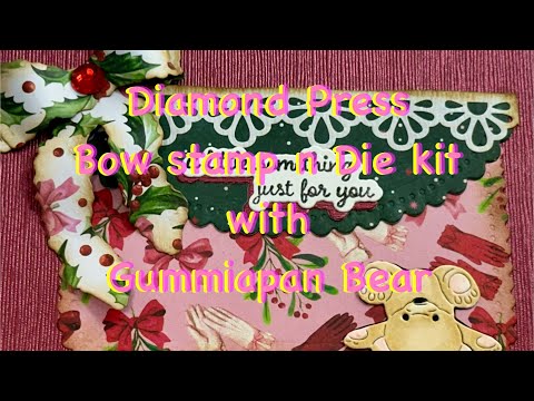 Видео: Набор штампов и вырубок Diamond Press Bow с медведем из Gummiapan @ColorMeNordic @mydiamondpress ...