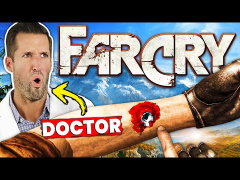 Видео: ВРАЧ смотрит самые дикие анимации лечения из Far Cry