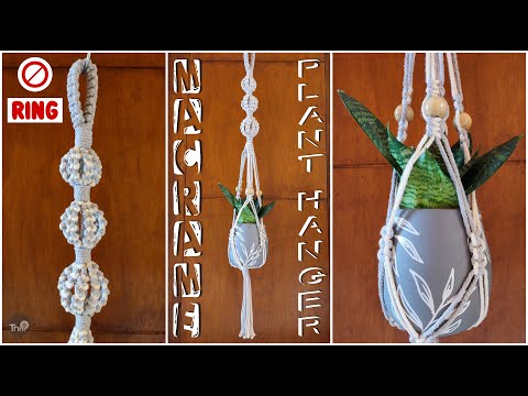 Видео: Сделай сам Вешалка для растений из макраме БЕЗ КОЛЬЦА | Вешалка для растений макраме с бусинами