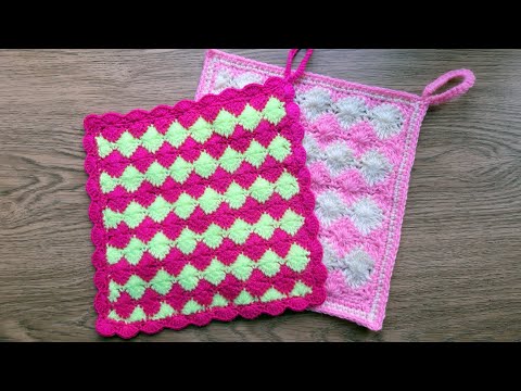 Видео: Прихватка для горячего крючком. How to crochet the potholder.