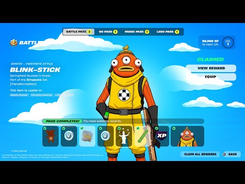 Видео: Fortnite — Боевой пропуск Simpsons | Полная витрина (все скины и награды)