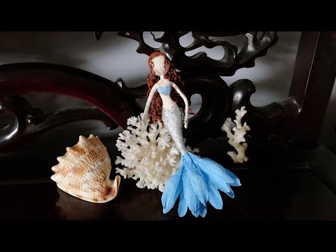 Видео: ABC TV | Как сделать сказочную куклу Русалочки Ариэль из крепированной бумаги - Учебник по рукоделию