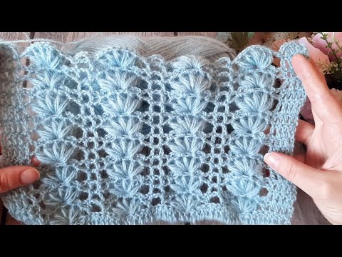 Видео: 🥰АЖУРНЫЙ узор с пышными веерочками КРЮЧКОМ. (N 164)