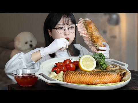 Видео: Стейк из лосося | Mukbang Asmr