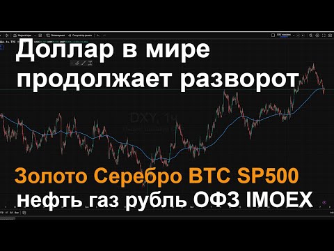 Видео: Доллар в мире DXY  золото серебро BTC рубль нефть газ  SP500 ОФЗ Мосбиржа