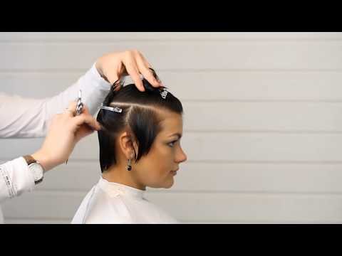 Видео: Короткая стрижка с удлиненной челкой