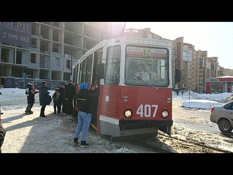 Видео: Пермь. Трамвайный маршрут №12 ул. Советский армии — Разгуляй. КТМ 71-605