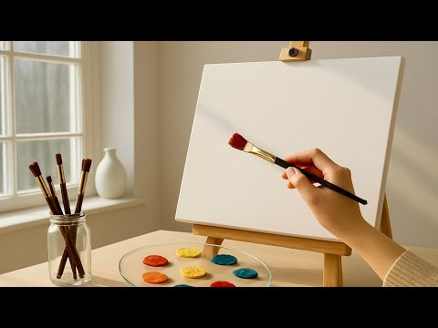 Видео: Простая тропинка в осеннем лесу 🍁 | Светящаяся акриловая картина для начинающих