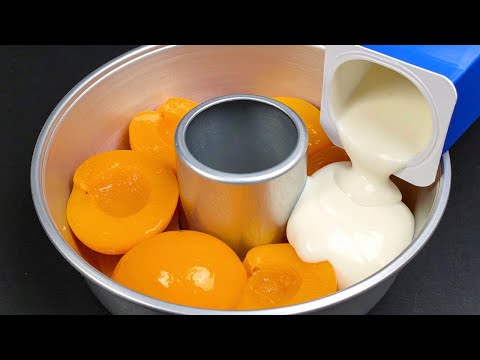 Видео: Взбейте йогурт с персиками! Лучший рождественский десерт за 5 минут! Выпечка не требуется!