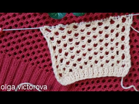 Видео: КРАСИВАЯ АЖУРНАЯ СЕТОЧКА 987 Вязание Узоры спицами Knitting