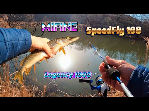 Видео: Ультралайт, джигриг. MIFINE SPEEDFLY 198cm 0.5-6g и LEGENCY 1000. Разловил одной щучкой.
